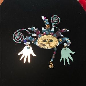 Exquisite Liztech Mardi Gras Mask Brooch